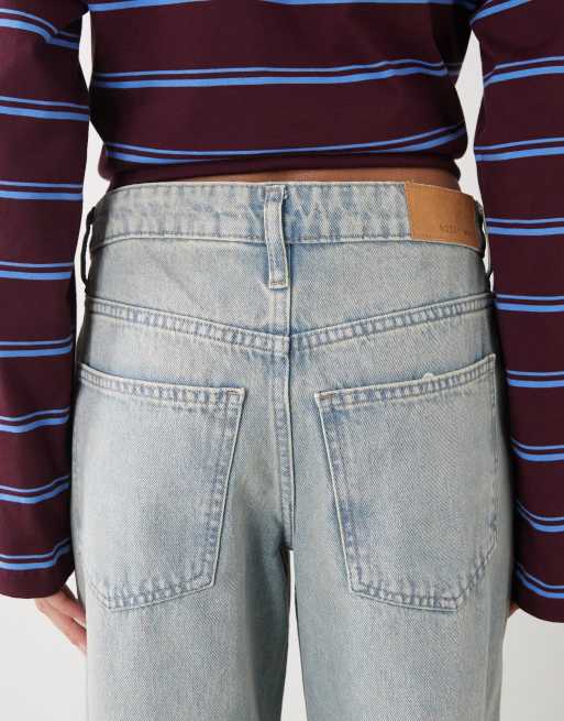 Noisy May Adriana mid waist baggy jeans in light blue, 5 of 5