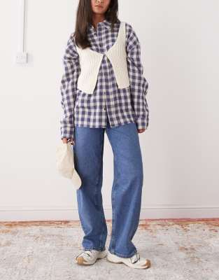 Noisy May - Alexa - Gerade geschnittene Jeans in Mittelblau mit mittelhohem Bund