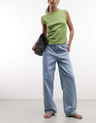 Noisy May - Alexa - Jean ample à taille mi-haute - Bleu clair