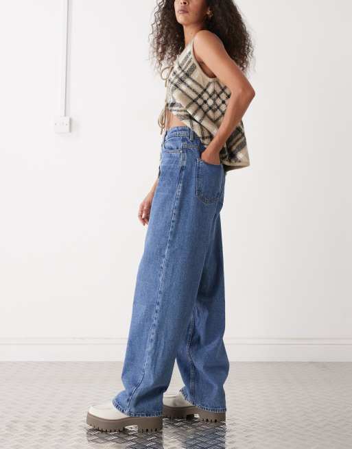 Noisy May - Alexa - Jean droit à taille mi-haute en denim - Bleu moyen, 3 de 5