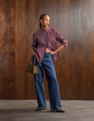 Noisy May Alexa Mid Rise Straight Leg Jeans In Blue