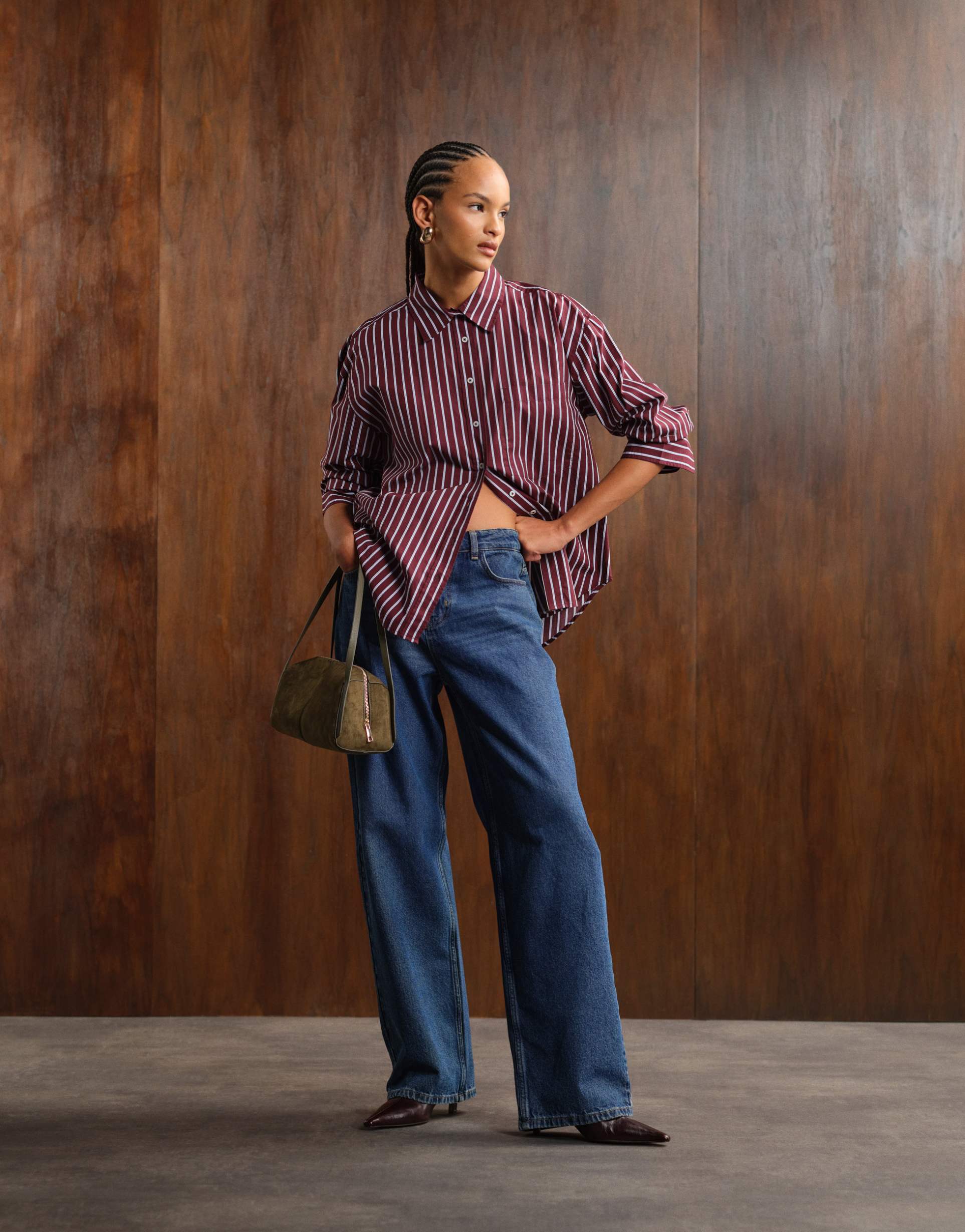 noisy may alexa mid rise straight leg jeans in dark blue denim