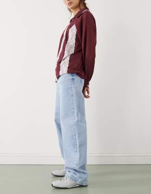 Noisy May Alexa Mid Rise Wide Leg Jeans In Blue