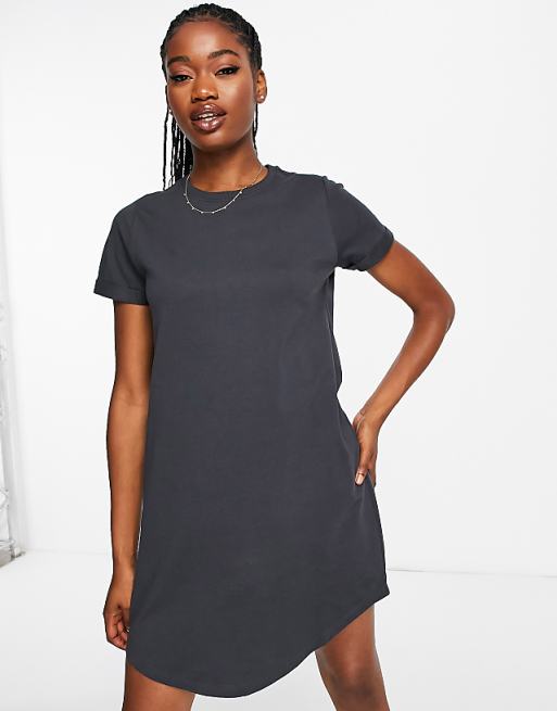 gray t shirt dress Let're Buck Graphic T-shirt or Tee Wear solo for casual days or layer with a denim jacket for elevated style. KnowledgeCotton Apparel Women's Linen T-shirt
