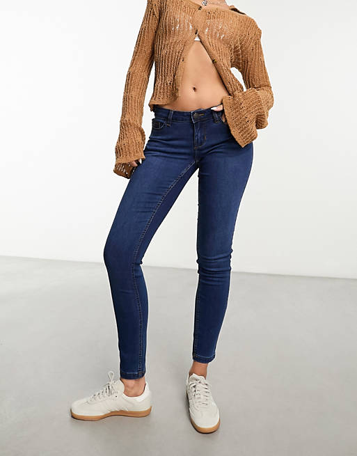 Noisy May Allie low rise skinny jeans in blue | ASOS