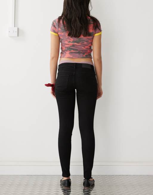 Noisy May Allie low rise skinny jeans in washed black, 2 of 5