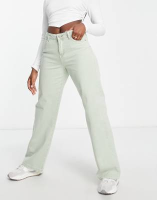 Noisy May amanda wide leg jean in green | ASOS