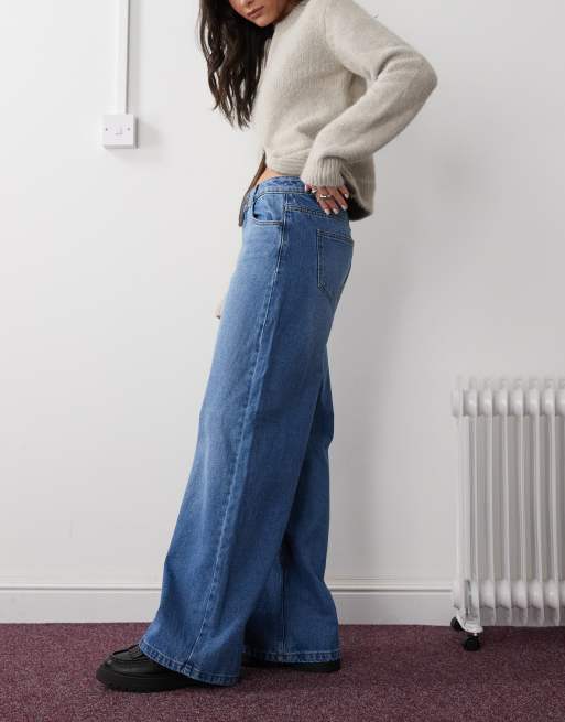 Noisy May - Andy - Jeans a fondo ampio e vita bassa lavaggio blu medio, 3 di 5