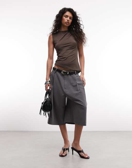 Noisy May asymmetric slinky top in brown, 2 of 4