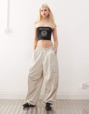 Noisy May Bandeau Top With Sun And Moon Print In Black