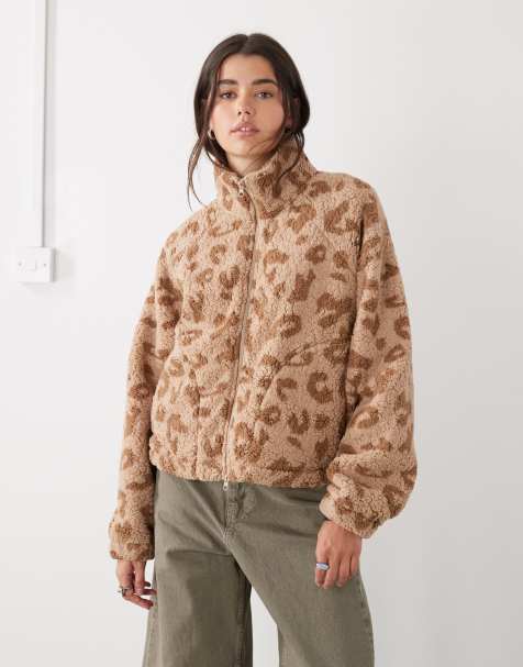 Noisy May - Beige fleece med leopardprint - view 1