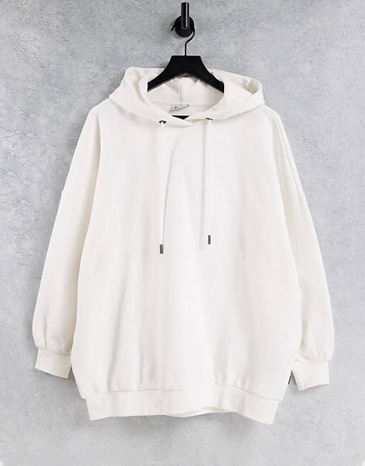 Noisy May believe long sleeve oversized hoodie in off white