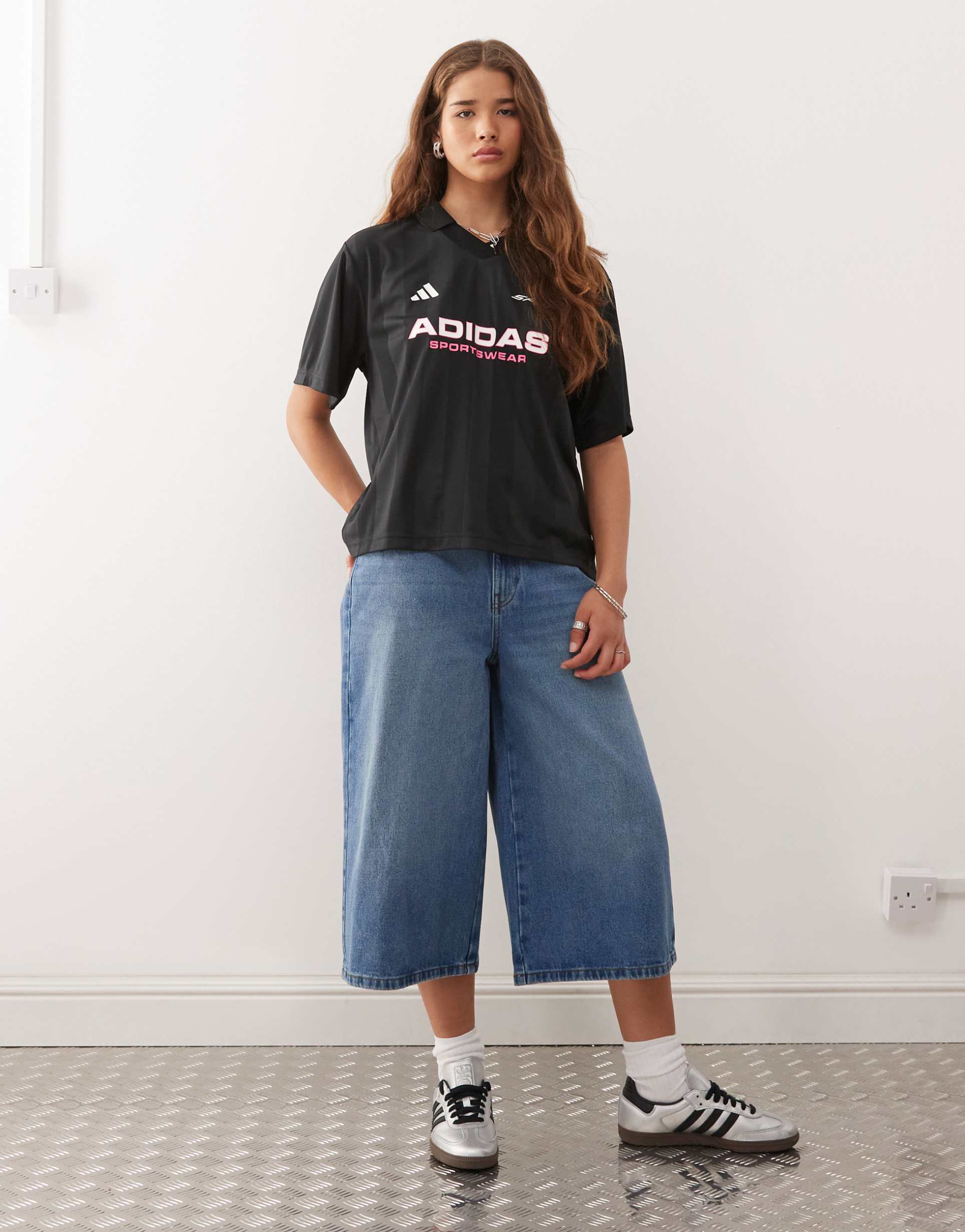 noisy may bermuda shorts in mid blue denim