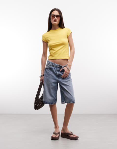 Noisy May – Bermudashorts aus Denim in Hellblau mit mittelhohem Bund - view 1