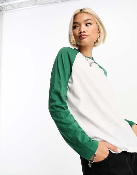 Noisy May – Biało-zielony T-shirt w uczelnianym stylu - view 1