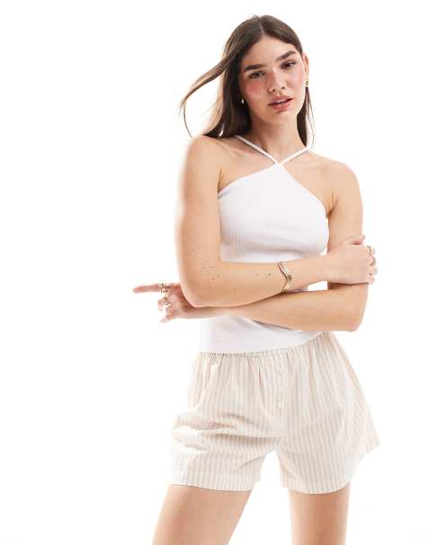 Noisy May – Biały top ze skrzyżowanym dekoltem - view 1