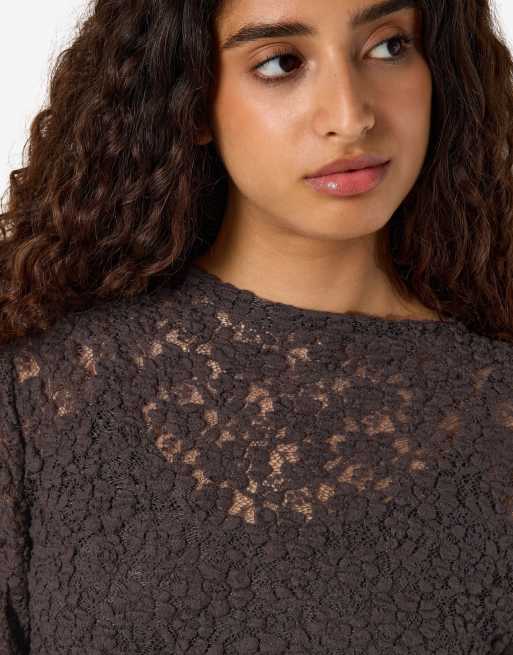 Noisy May blusa en marrón chocolate, 4 de 7