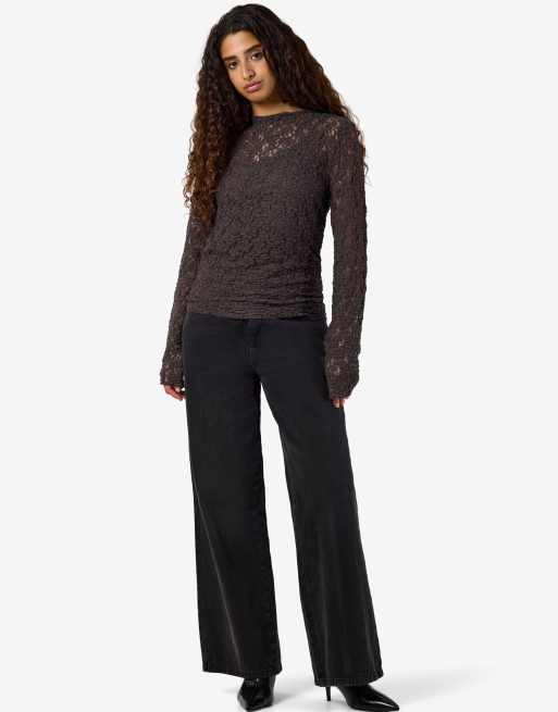 Noisy May blusa marrone cioccolato, 2 di 7