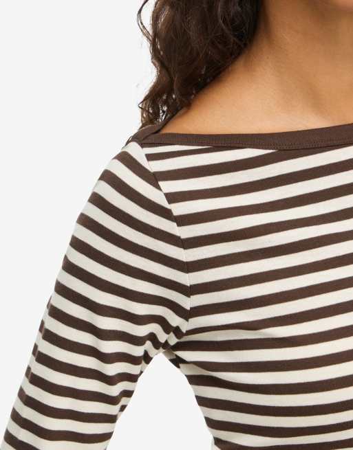 Noisy May bluse med 3/4-ærmer i Hot Fudge, 4 af 6