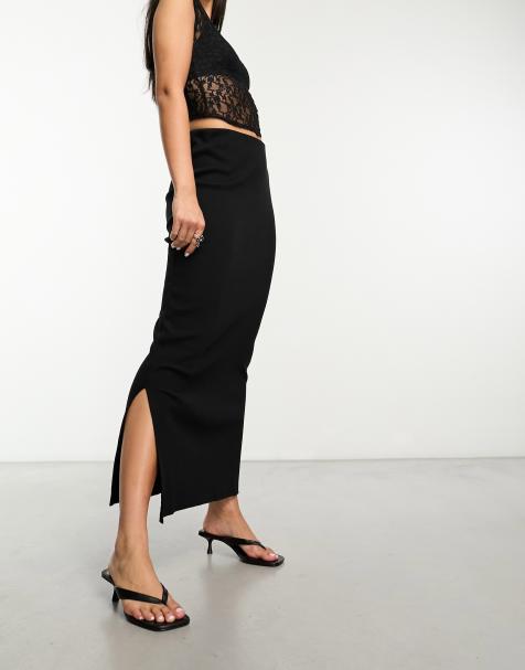 Noisy May bodycon maxi skirt in black - view 1
