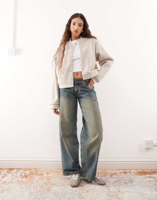 Noisy May - Bomber léger en tissu brossé - Beige, 2 de 4