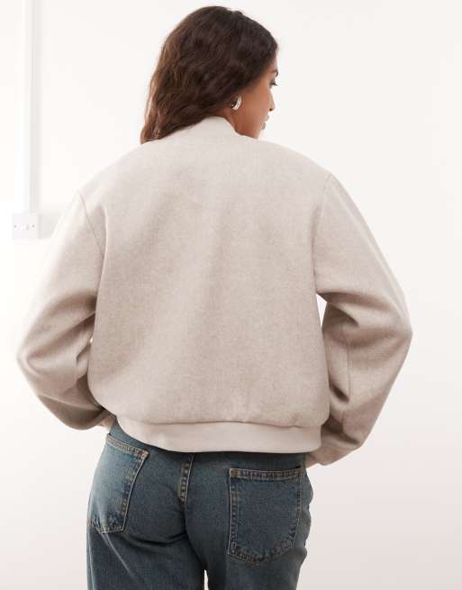 Noisy May - Bomber léger en tissu brossé - Beige, 3 de 4