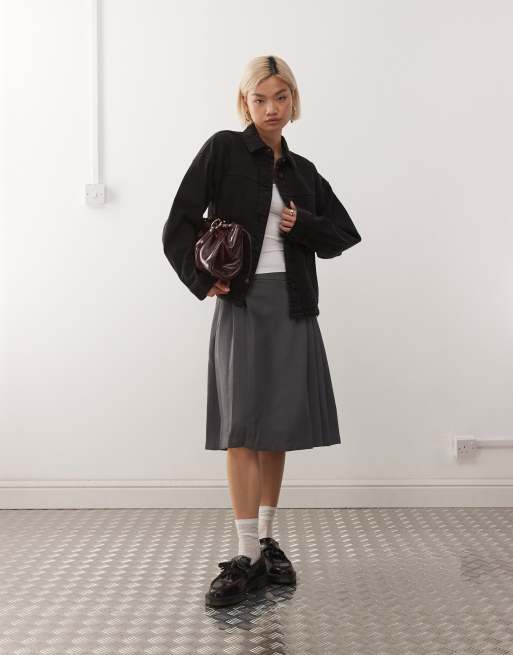 Noisy May boxy fit denim jacket in black denim, 2 of 4