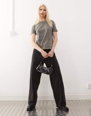 Noisy May Boxy T-shirt In Gray