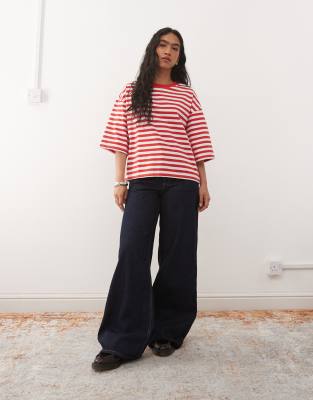 Noisy May Boxy Tee In Red