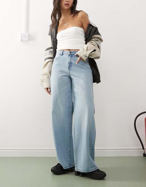 Noisy May - Brandy - Forvaskede lyseblå jeans med mellemhøj talje i loose fit - view 1