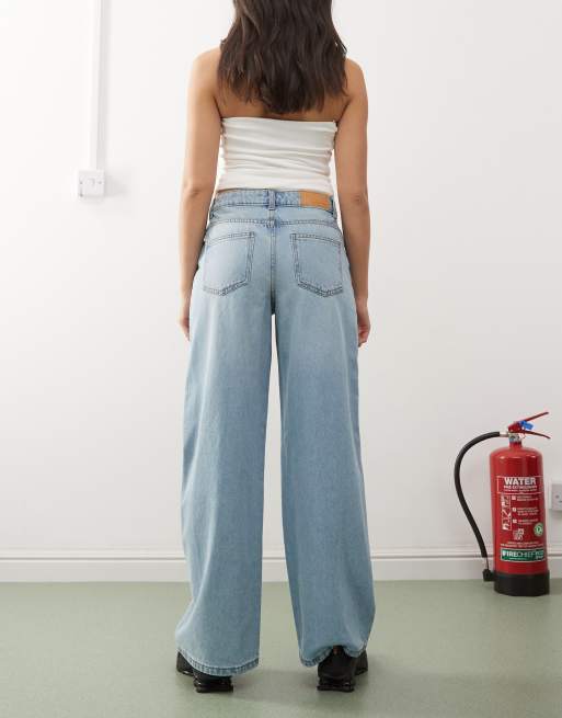 Noisy May - Brandy - Forvaskede lyseblå jeans med mellemhøj talje i loose fit, 2 af 5