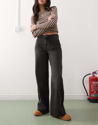 Noisy May - Brandy - Jean ample à taille mi-haute - Noir délavé