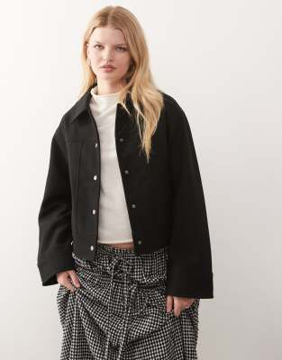 Noisy May Brushed Jacket With Panel Detail In Multi