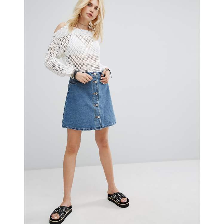 Noisy May button through denim | ASOS