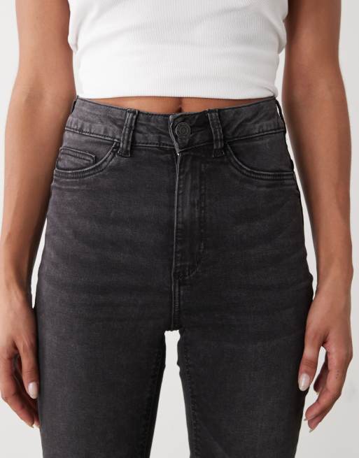 Noisy May Callie high waist skinny jean in washed black, 5 of 5
