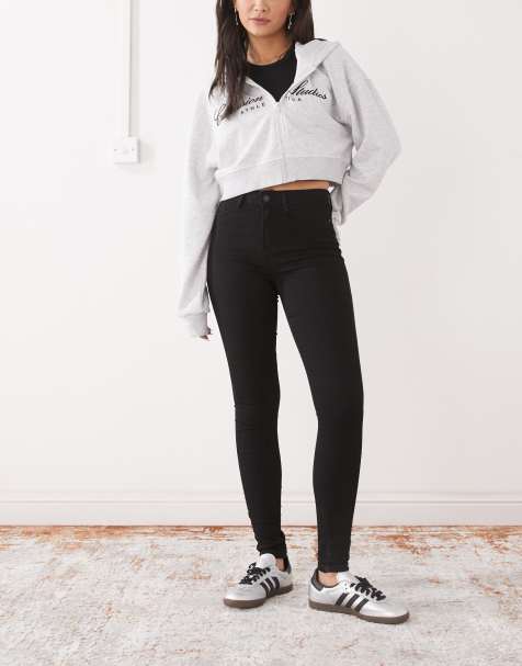 Noisy May Callie high waist skinny jeans in black - view 1
