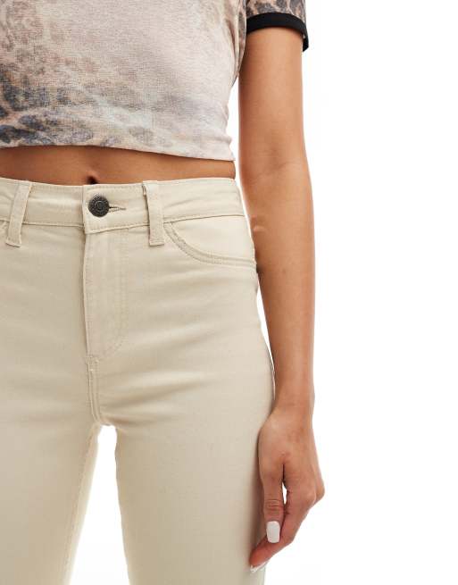Noisy May Callie high waist skinny jeans in ecru, 4 of 5