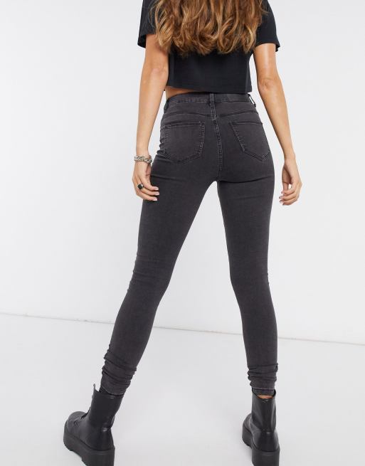 May Callie waist skinny jeans in gray | ASOS