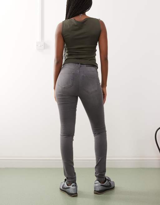 Noisy May Callie high waist skinny jeans in gray, 2 of 5