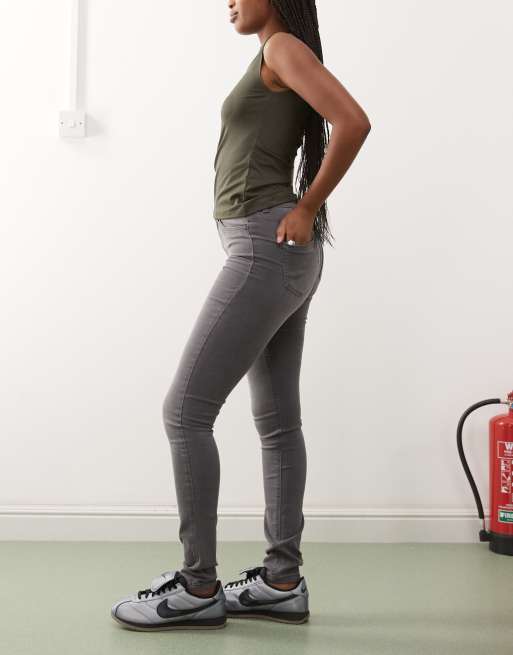 Noisy May Callie high waist skinny jeans in gray, 3 of 5