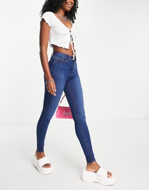 Shape Mid Blue Wash Super High Waist Skinny Jeans