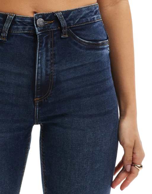 Noisy May - Callie - Højtaljede skinny-jeans i mørkeblå vask, 3 af 5