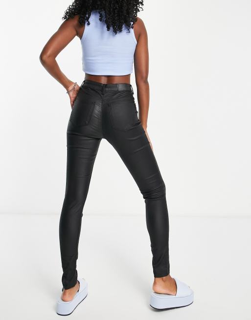 Noisy May - Callie - Jeans skinny spalmati neri, 4 di 4