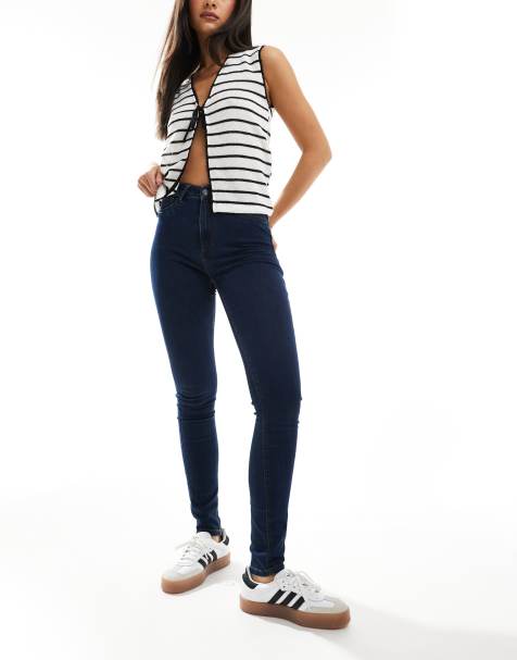 Noisy May - Callie - Skinny jeans met hoge taille in indigo wassing - view 1