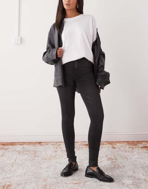 Noisy May - Callie - Vasket sorte skinny-jeans med høj talje - view 1