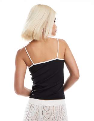 Noisy May Cami Top With Bow Detail In Black