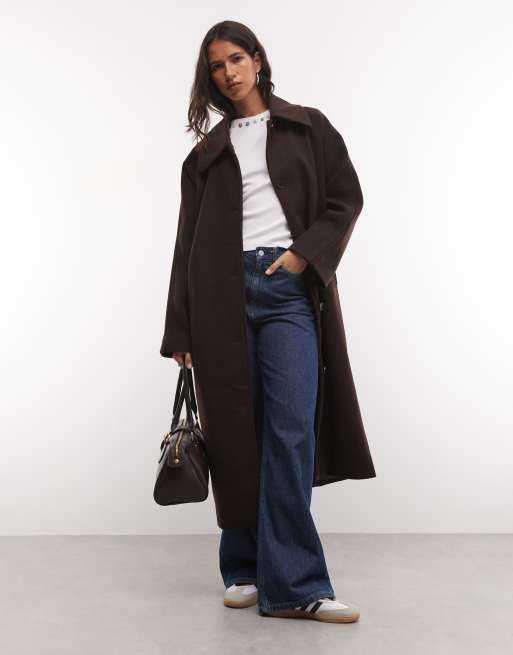 Noisy May cappotto oversize midaxi color marrone cioccolato, 1 di 4