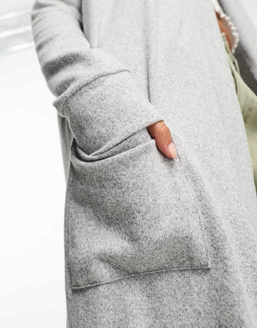 Noisy May - Cardigan lungo leggero grigio, 3 di 4