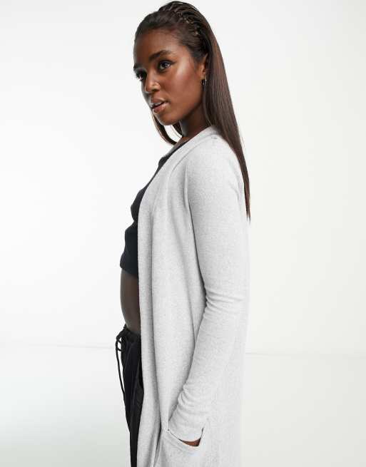 Noisy May - Cardigan lungo leggero grigio, 3 di 4