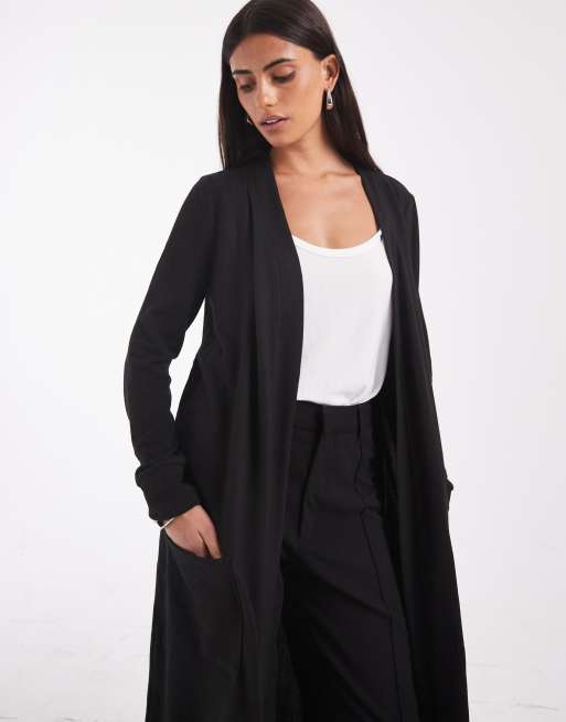 Noisy May - Cardigan lungo leggero nero, 3 di 4